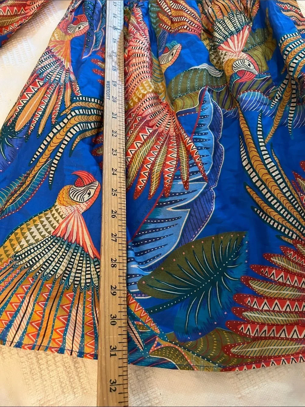 FARM Rio Macaw Flight Mini Dress featuring a smocked bodice size extra small
